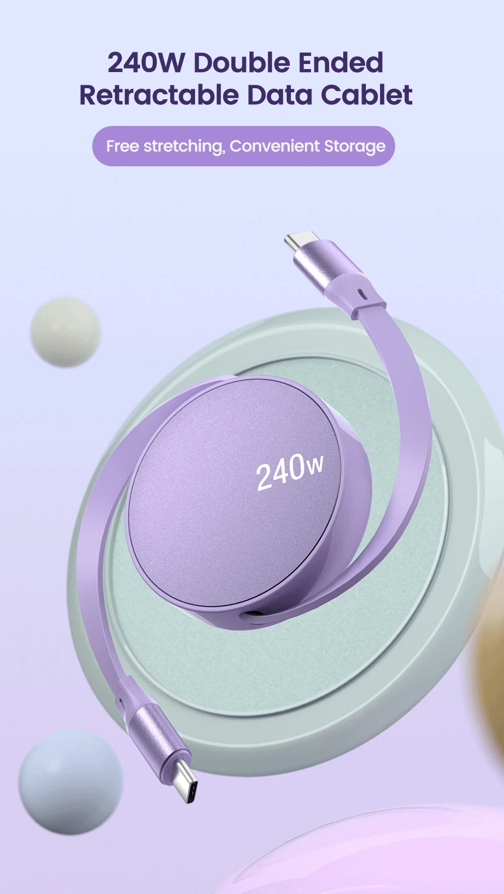 Retractable PD Fast Charge Cable