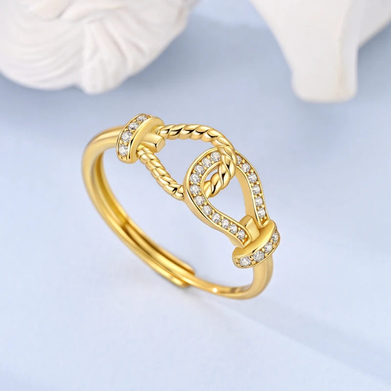 925 Silver Infinite Love Star Moon Ring – Zircon Gift"