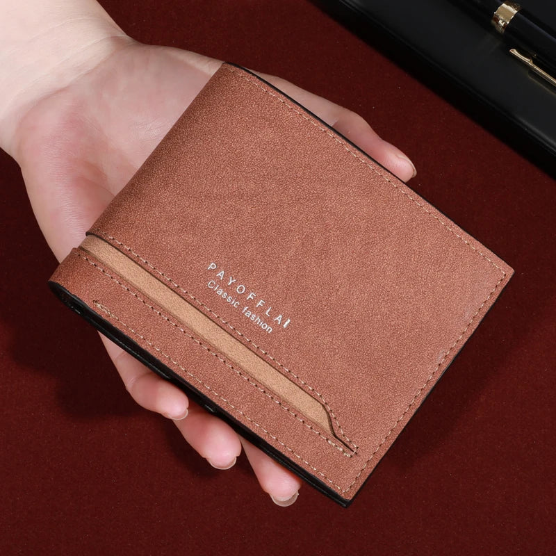 Luxury Synthetic Leather Short Wallet with Card Slots