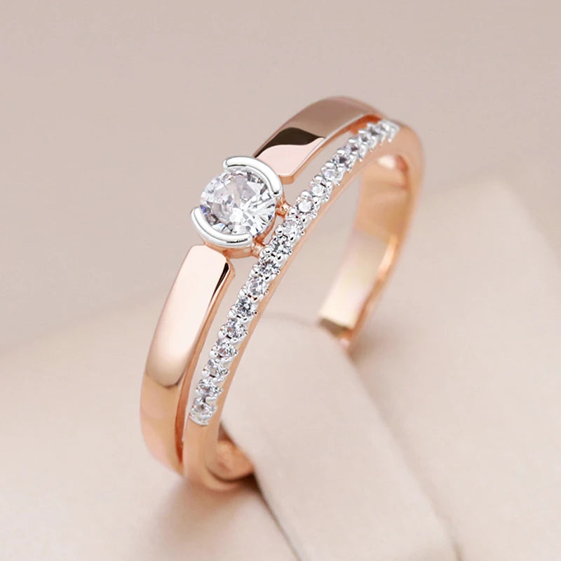 Kinel Rose Gold Slim Zircon Ring”