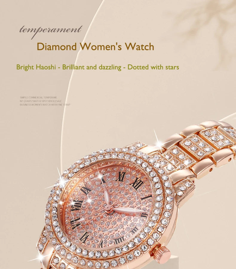 UTHAI Gold Diamond Bracelet Watch