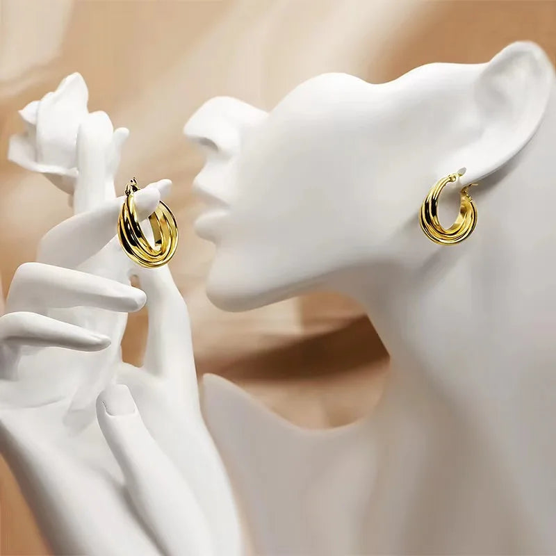 18K Gold Filled Hoop Earrings for Women