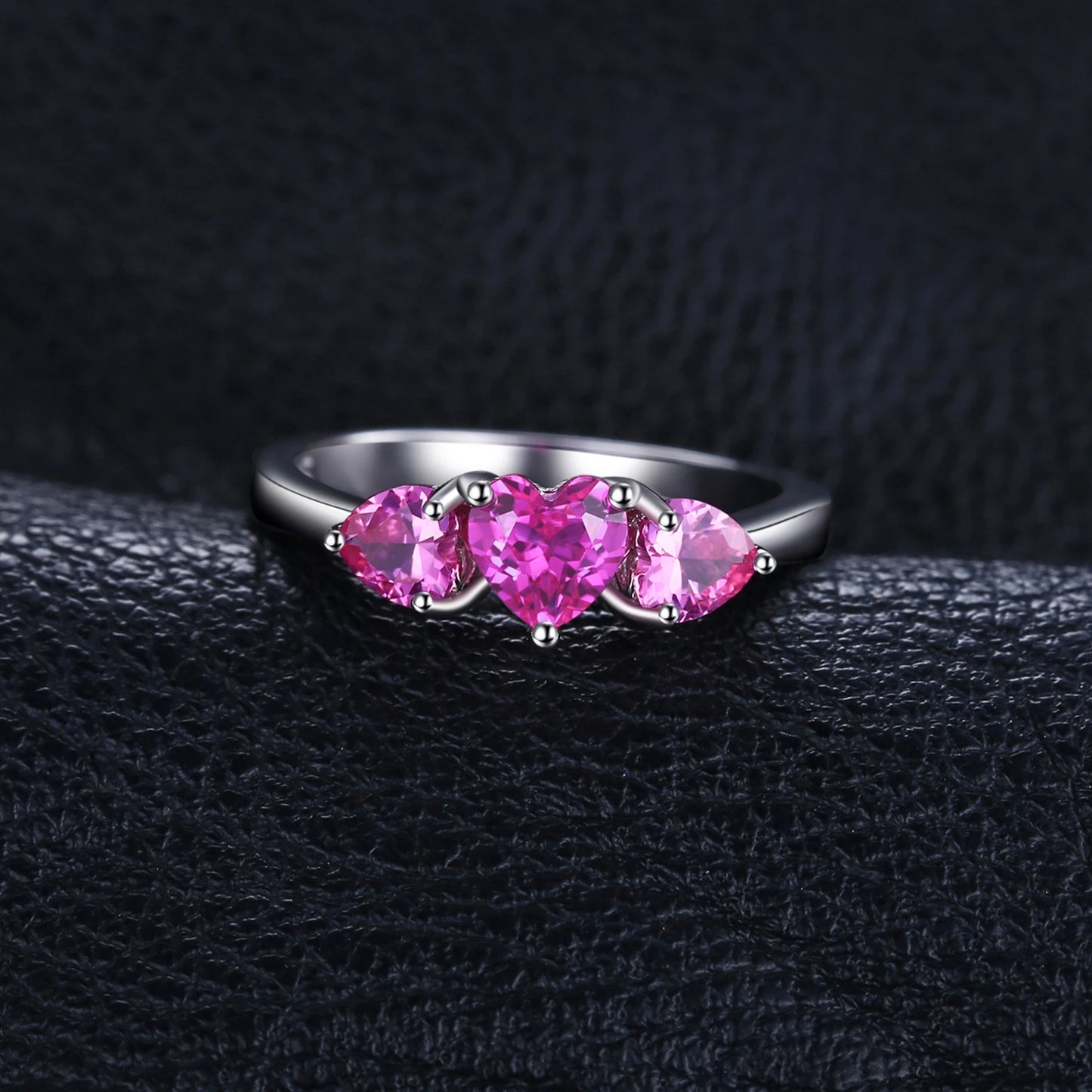 JewelryPalace 1.2ct Created Pink Sapphire 925 Silver Ring