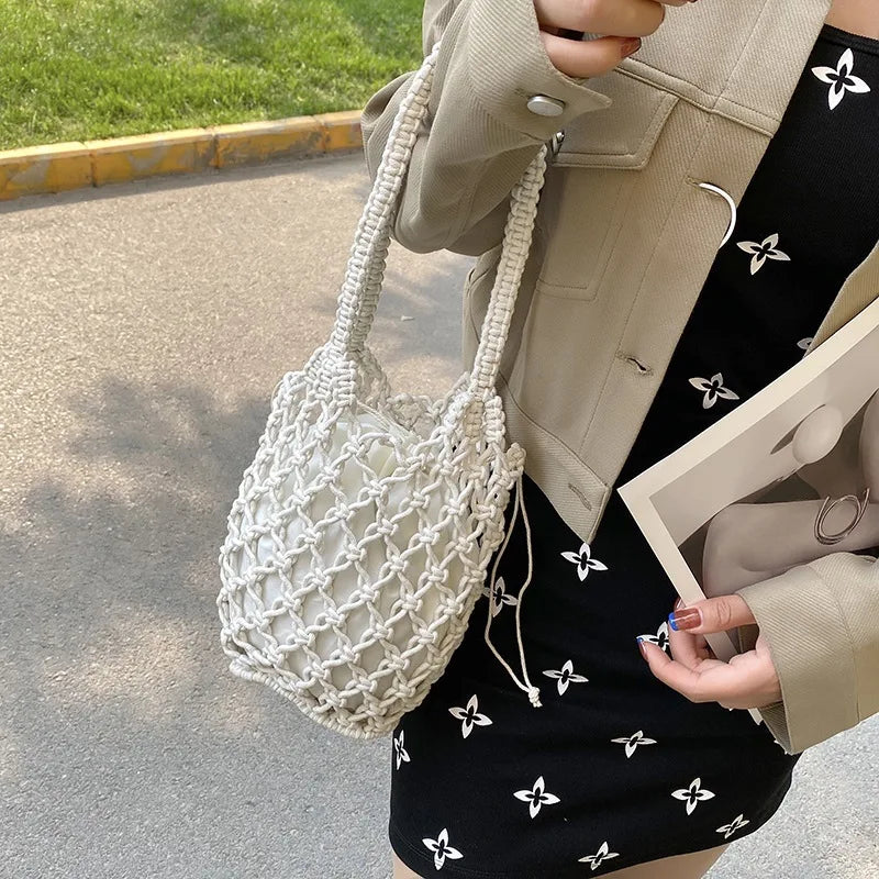 Knitted Bucket Shoulder Bag