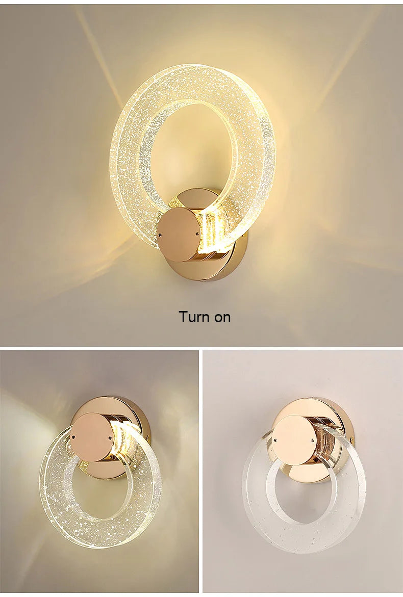 Luxury Crystal Circle Wall Lamp