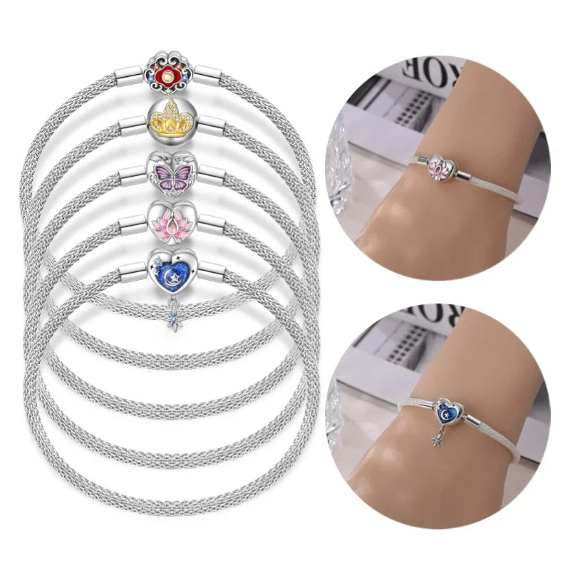 925 Sterling Silver Charm Bracelet for Women”