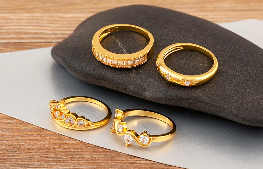 "Luxury Heart Crown Zircon Ring – Women’s Jewelry Gift"