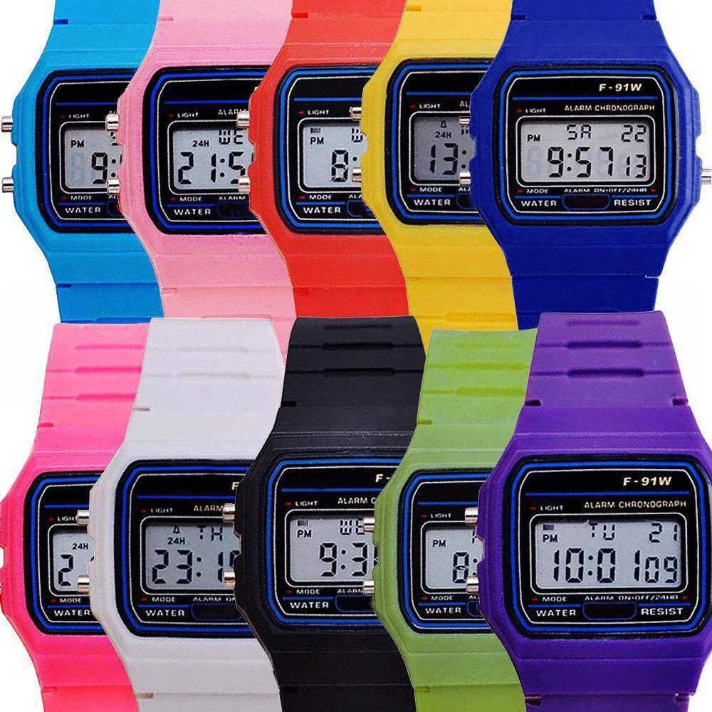 Luxury Harajuku Women's Digital Watch, Waterproof LED, Silicone Strap