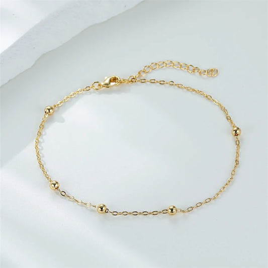“Vintage Gold Small Beads Anklet”