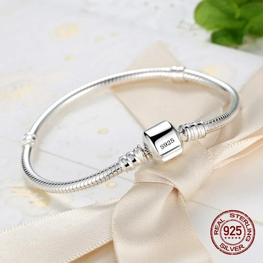 “925 Sterling Silver 3mm Snake Chain Bracelet”