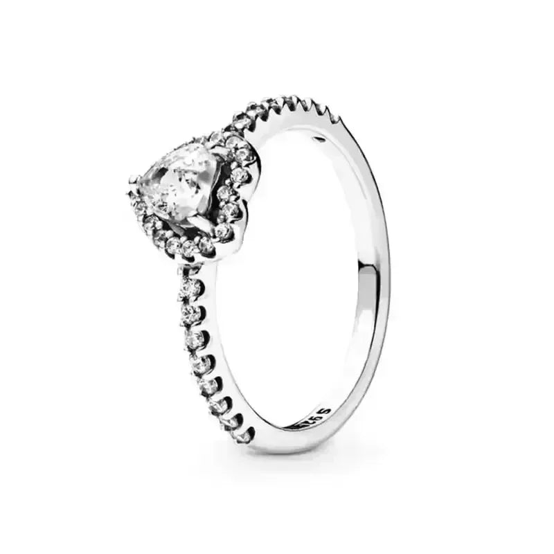 "Classic 925 Silver Heart Ring – Exquisite Couple Jewelry Gift"