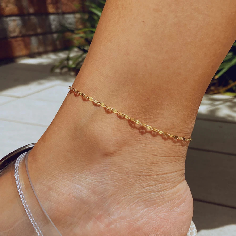 eManco Gold Plated Adjustable Lace Chain Anklet