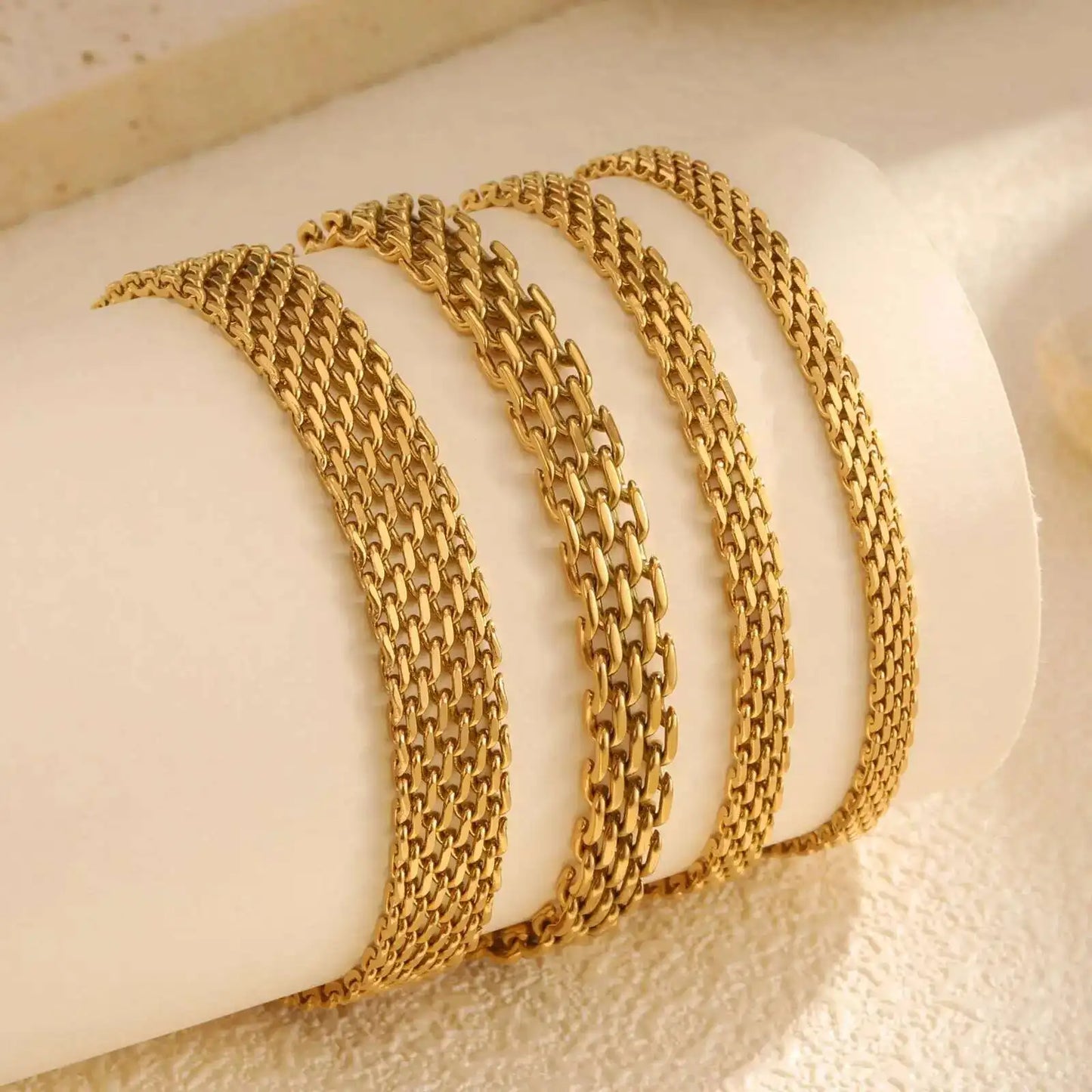 Gold-Plated Mesh Link Bracelet – Stainless