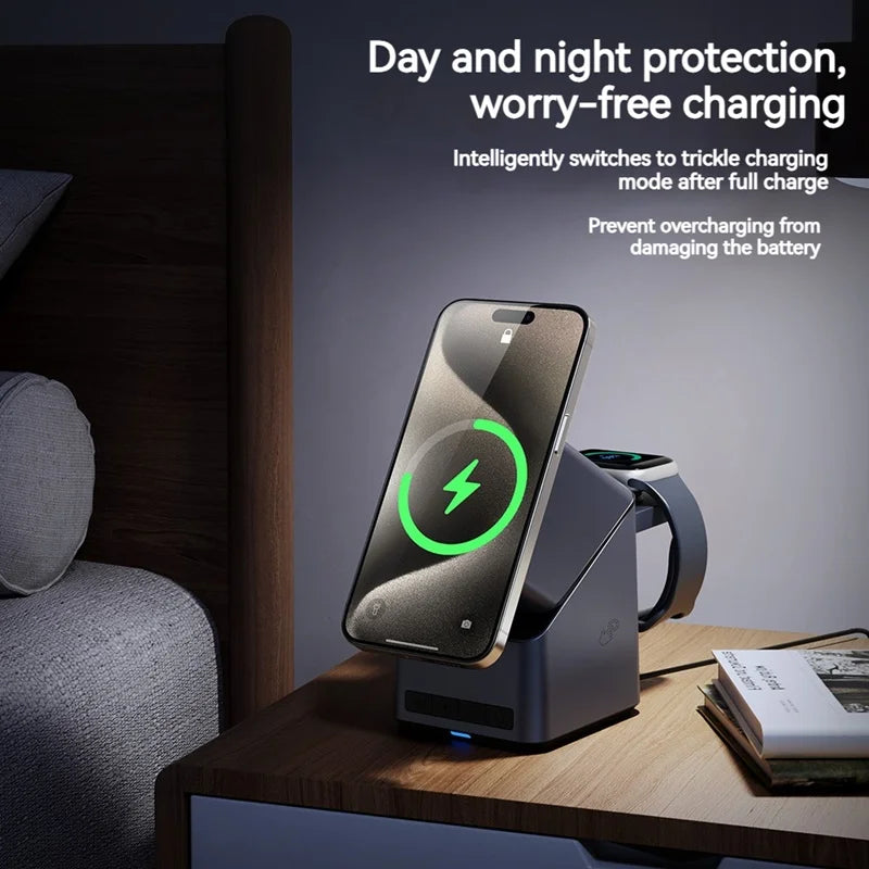 4-in-1 Rotating Magnetic 15W Wireless Charger Stand