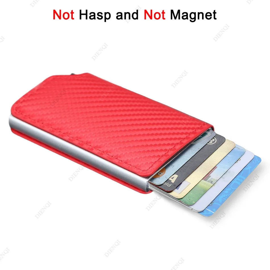 RFID Aluminum Slim Men’s Wallet – Carbon Fiber Card Holder