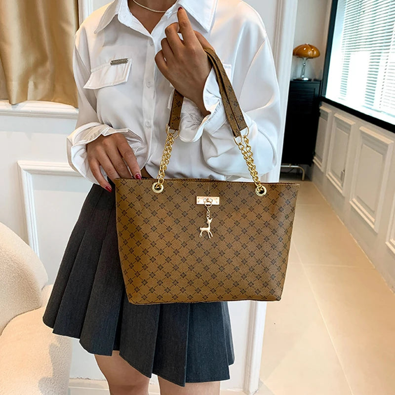 Large PU Shoulder Tote