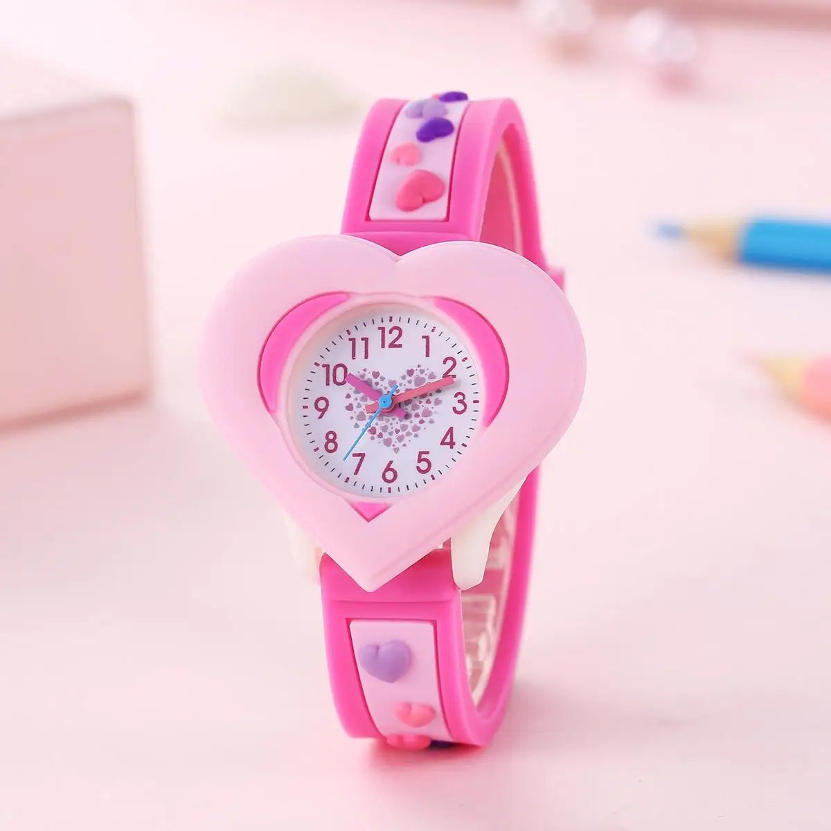 Heart-Shaped Kids Cartoon Watch