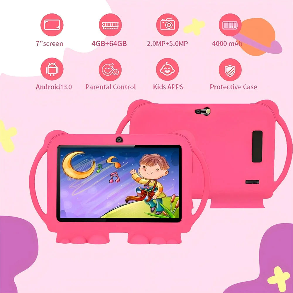 2025 New 7" Kids Tablet – Android 13, Dual Camera, 5G WiFi