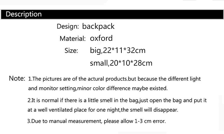 Waterproof Oxford Embroidered Backpack