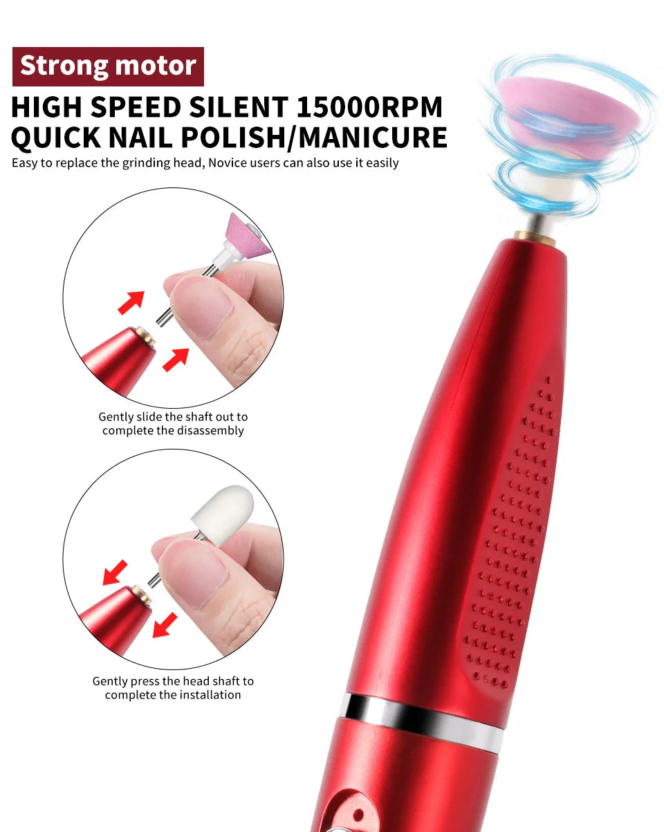 Professional Electric Nail Drill – Rechargeable Manicure Kit