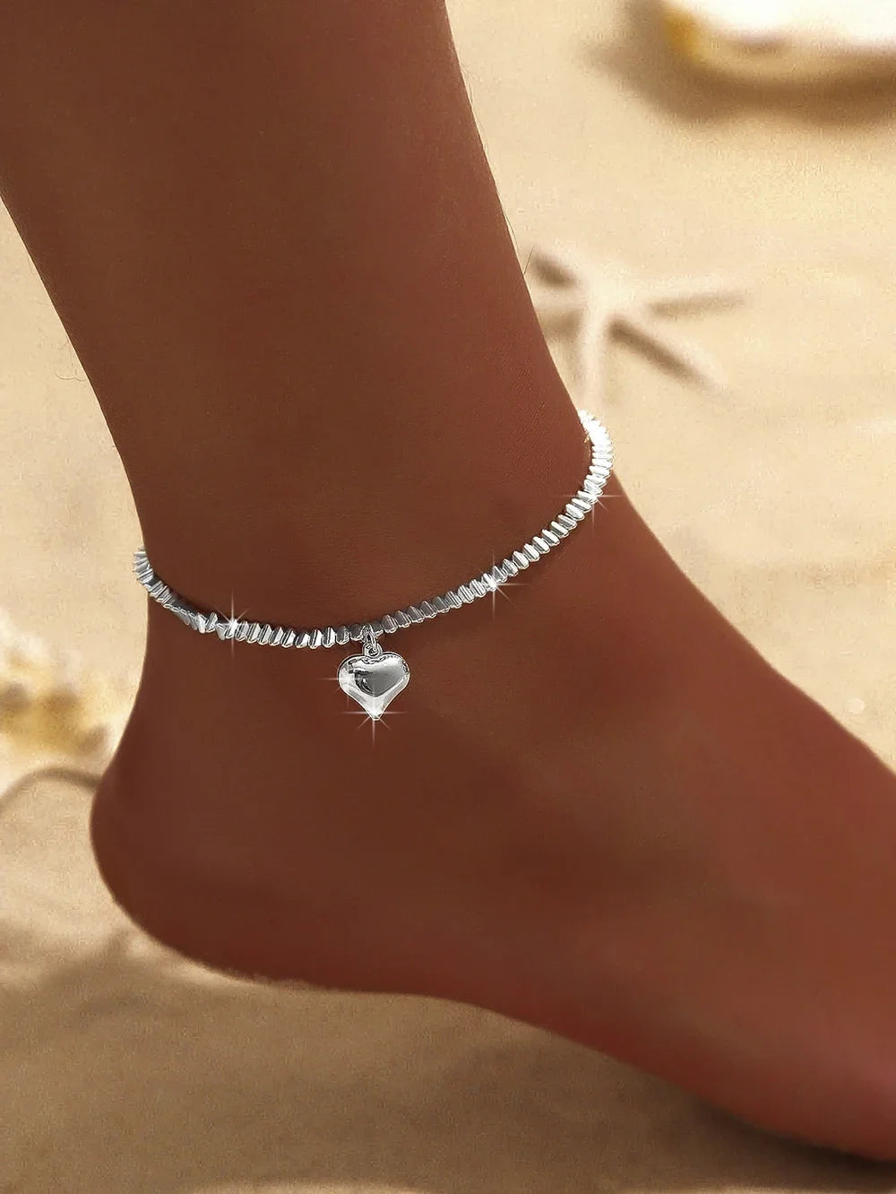 1/2PCS Simple Silver Anklet, Elegant Beach Jewelry