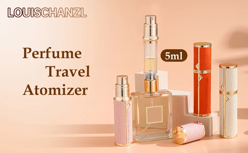 5ml Mini Perfume Atomizer – Refillable PU Leather Travel Bottle