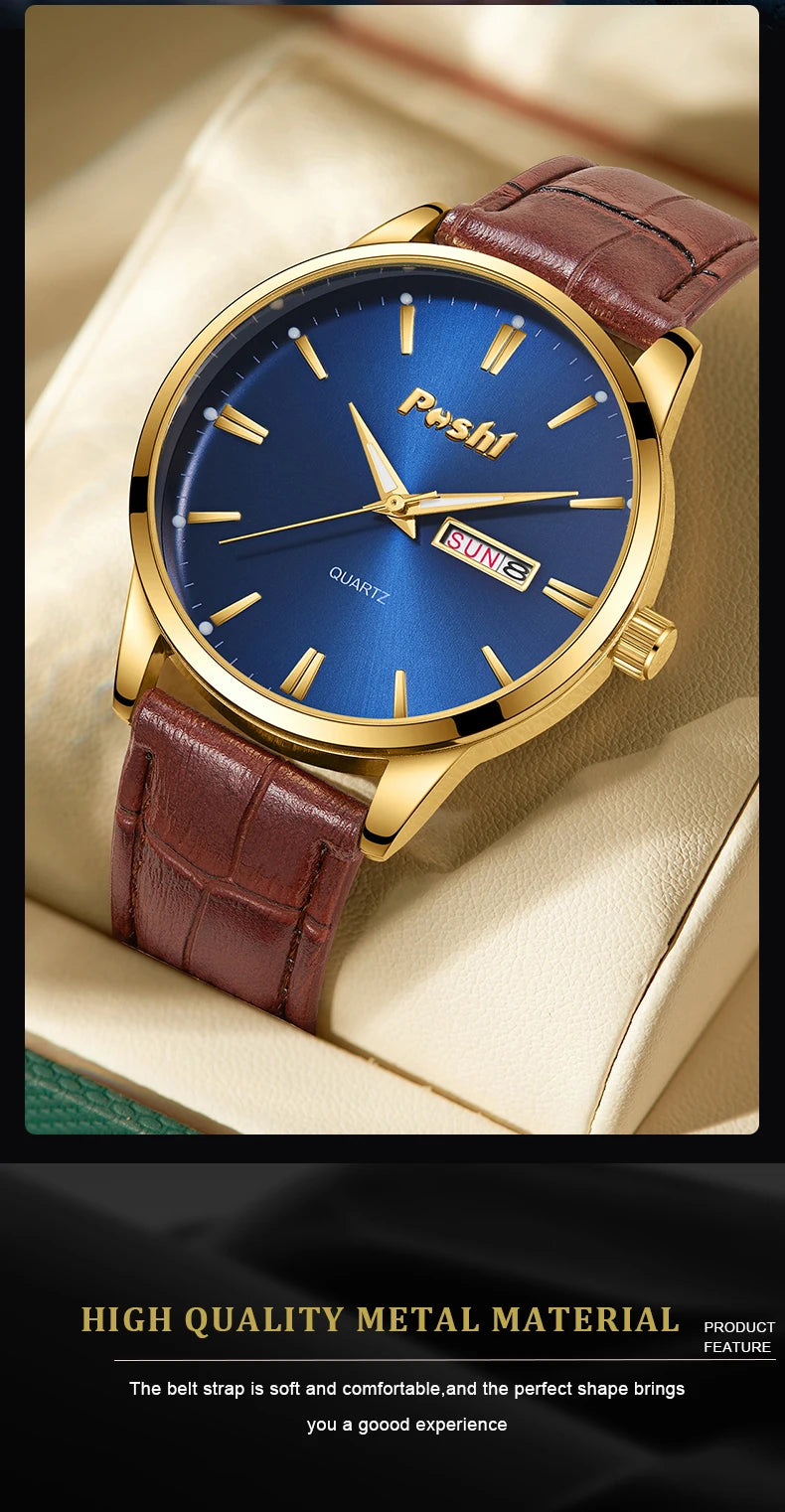 Bochi Luxury Leather Waterproof Watch