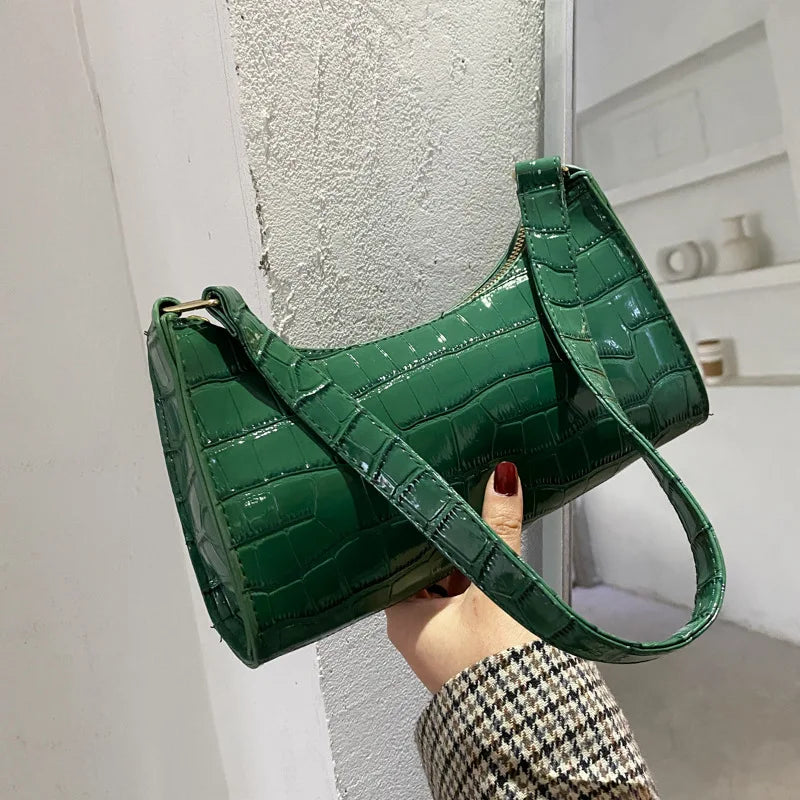 Retro Alligator PU Clutch