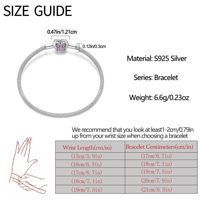 925 Sterling Silver Charm Bracelet for Women”