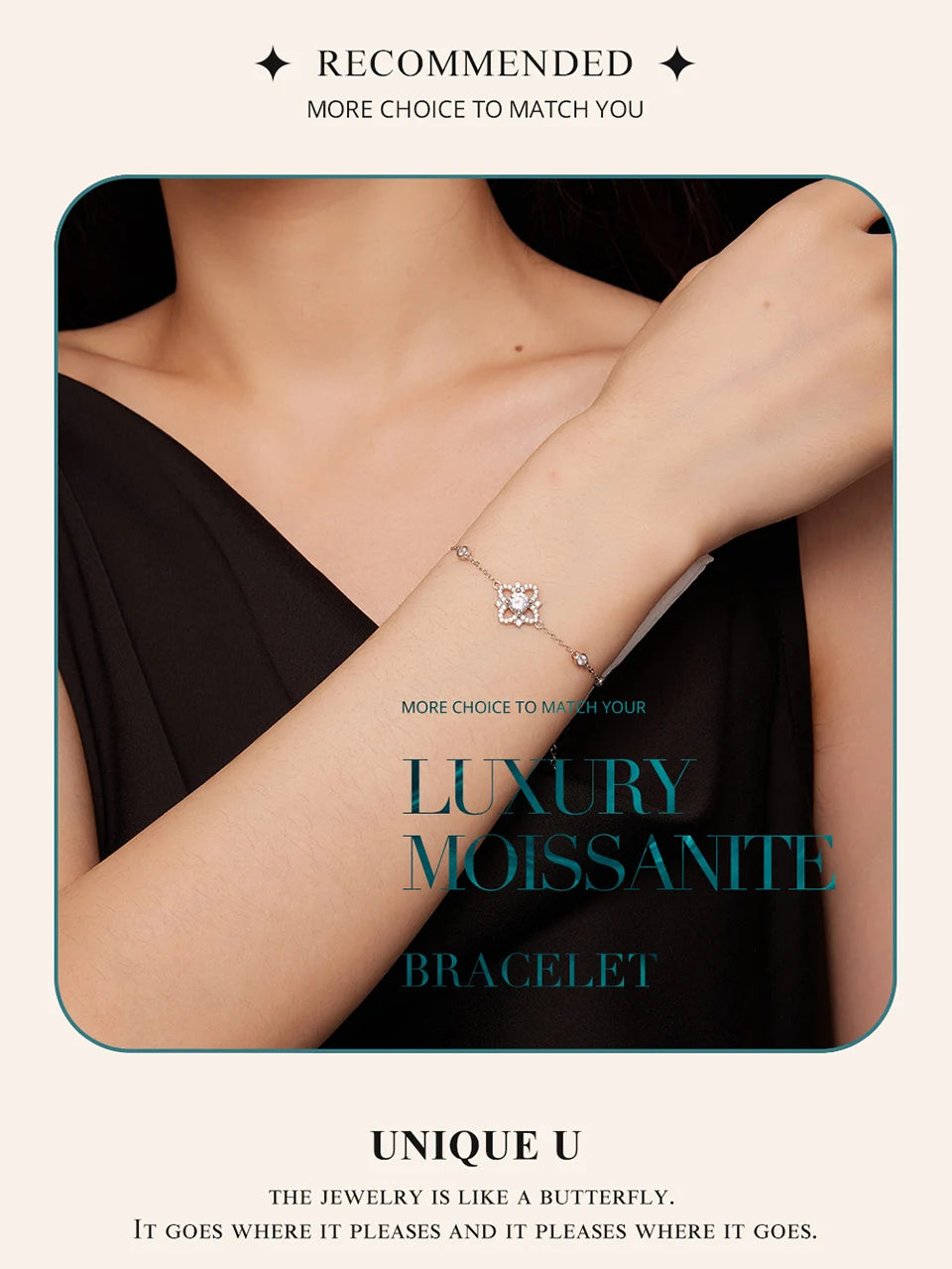 “0.5CT Moissanite Sterling Silver Bracelet for