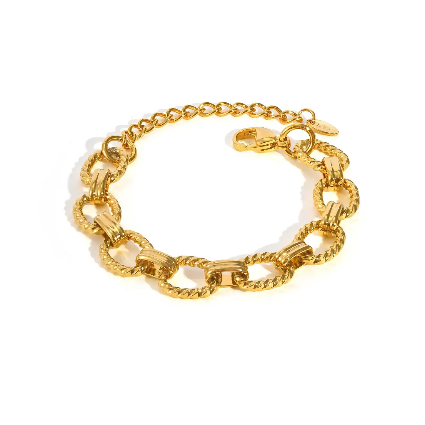 18K Gold-Plated Chunky Stainless Steel Bracelet