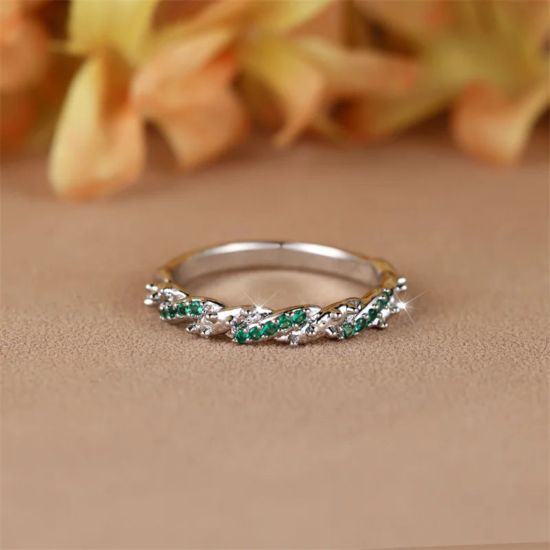 “Small Green Zircon Ring”
