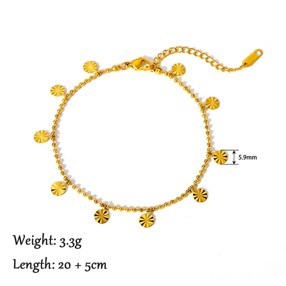 2024 Gold Stainless Steel Layered Anklet for Women