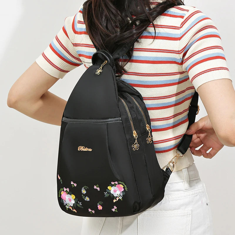 Waterproof Oxford Embroidered Backpack