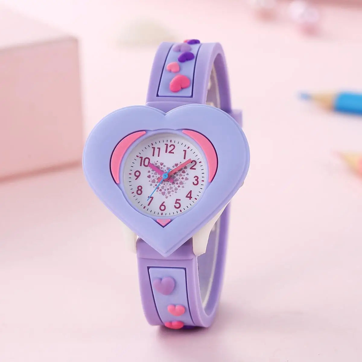 Heart-Shaped Kids Cartoon Watch