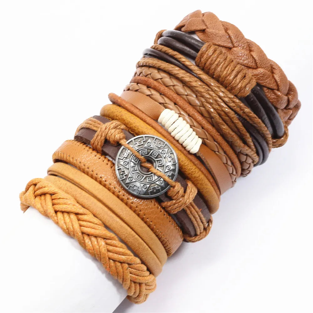 “Men & Women Black Wrap Leather Bracelets”