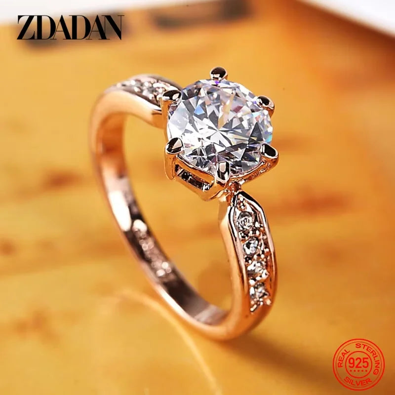 925 Silver Infinity CZ Ring Seedding Jewelry Party Gift