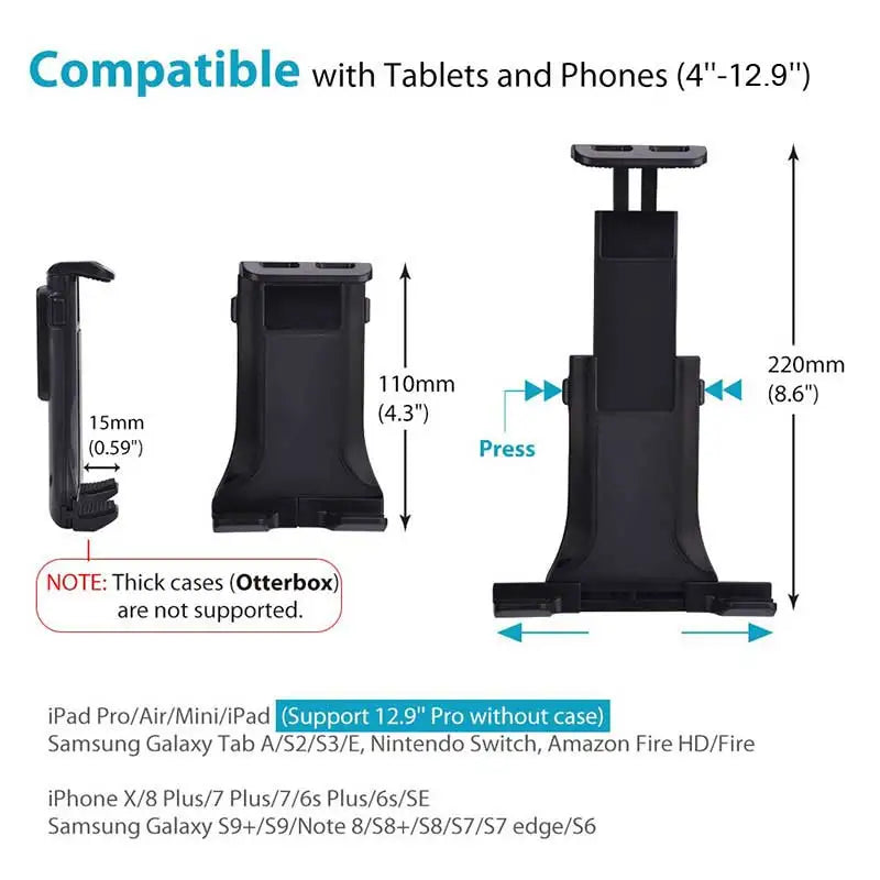 Long Arm Car Tablet Holder