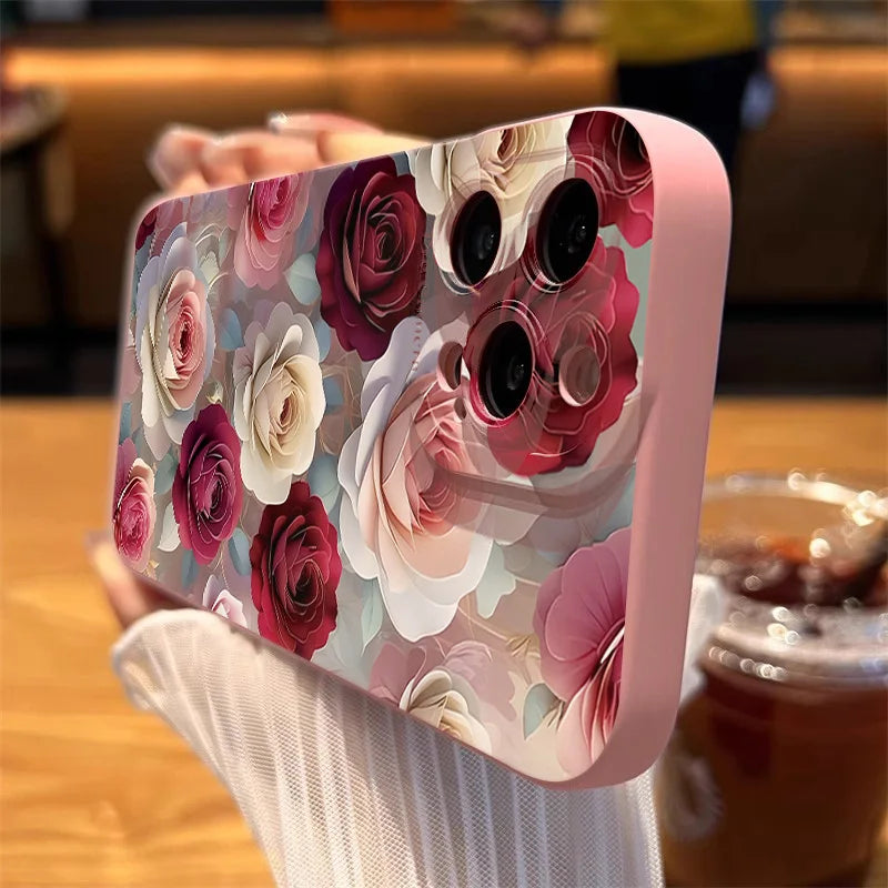 Luxury Rose Floral Shockproof Cover – Samsung