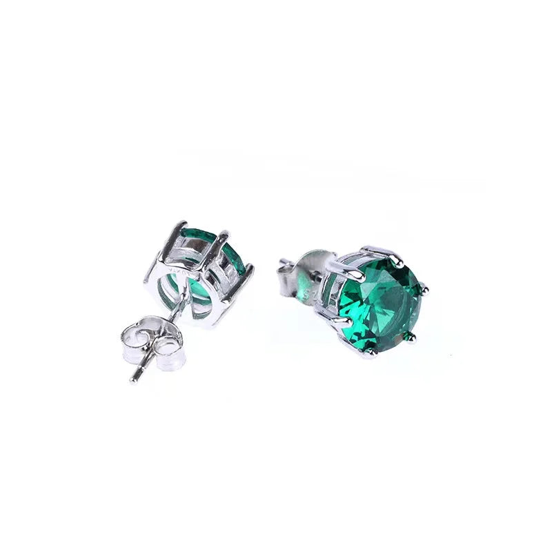Green Crystal Zircon Earring Men