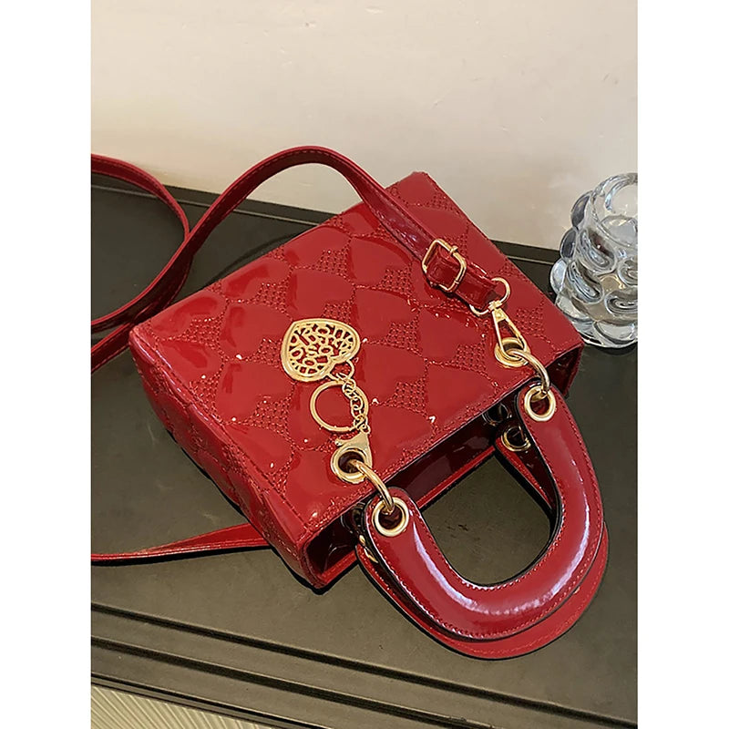 Red Glossy Love Handbag"