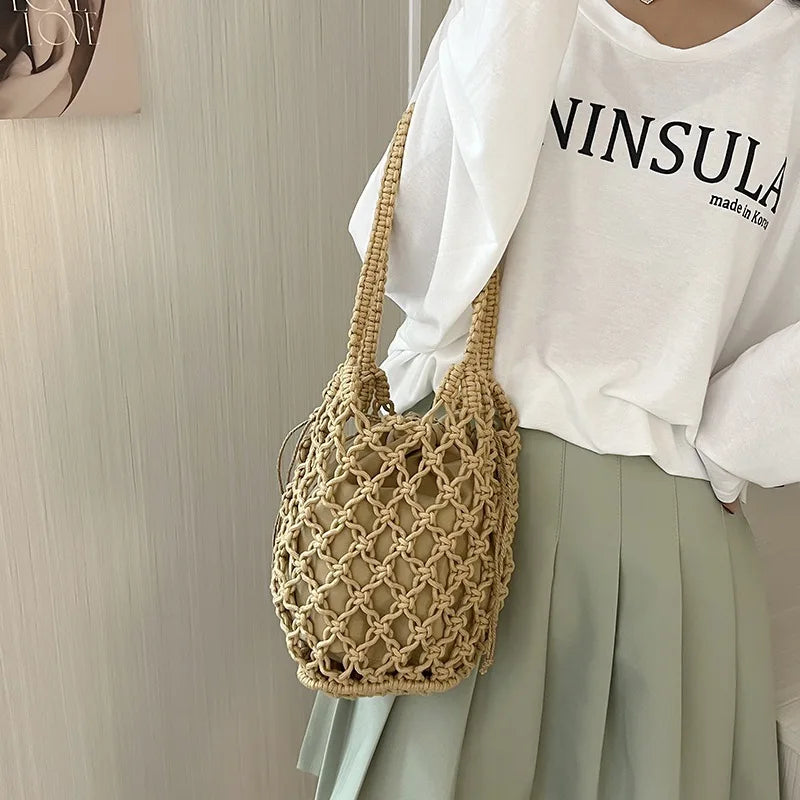 Knitted Bucket Shoulder Bag
