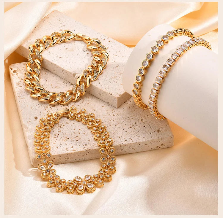 18K Gold Plated CZ Tennis Bracelet