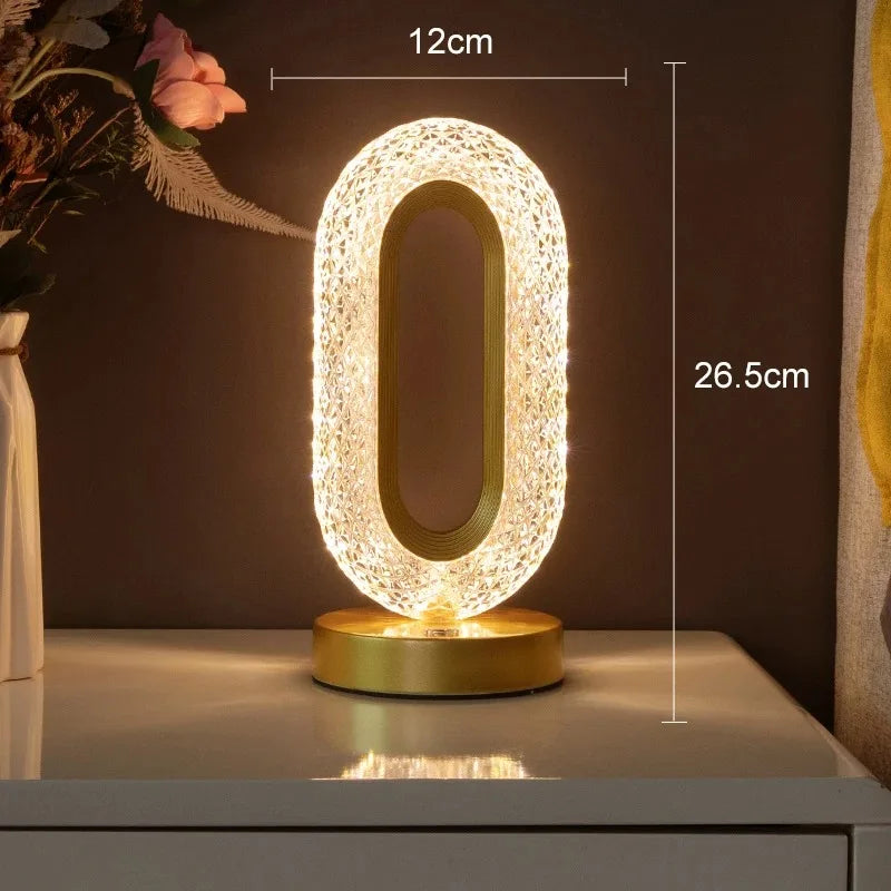 3D Crystal Moon Lamp – Touch Control LED Night Light