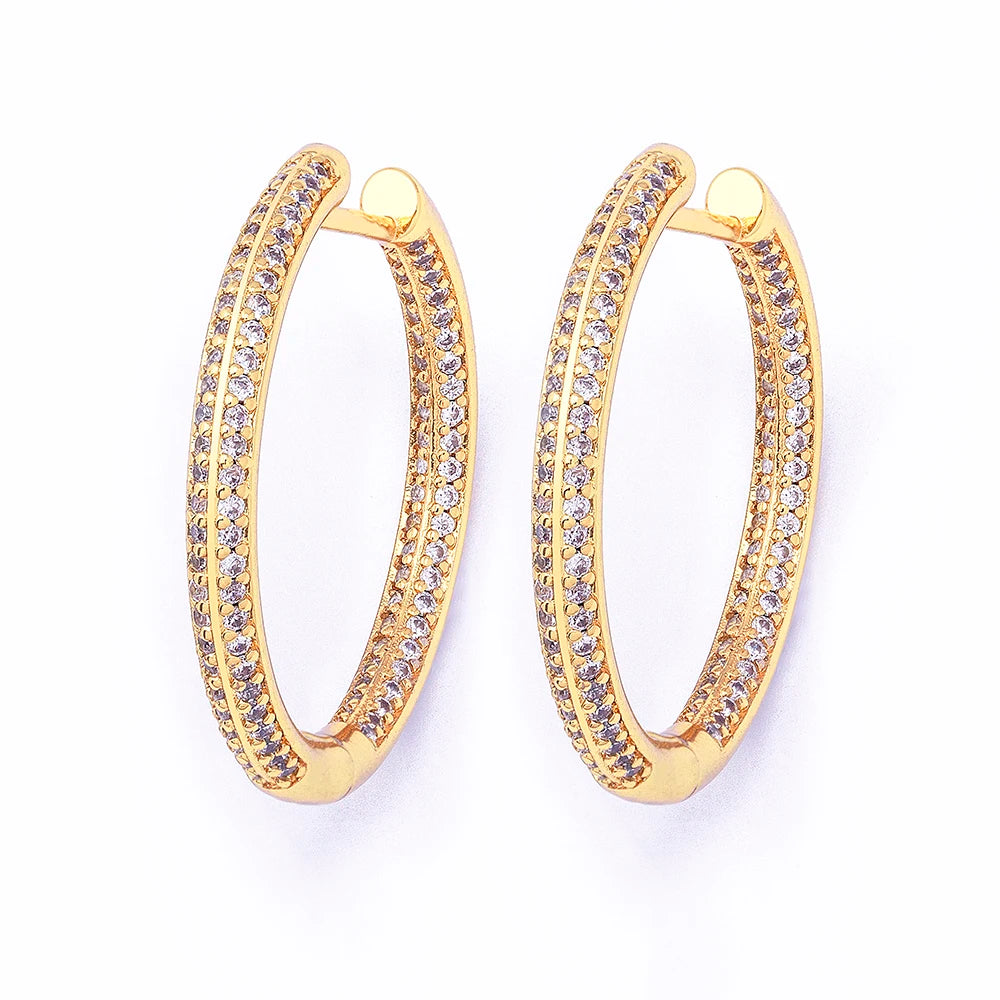 Zircon Crystal Hoop Earrings – Women’s Jewelry
