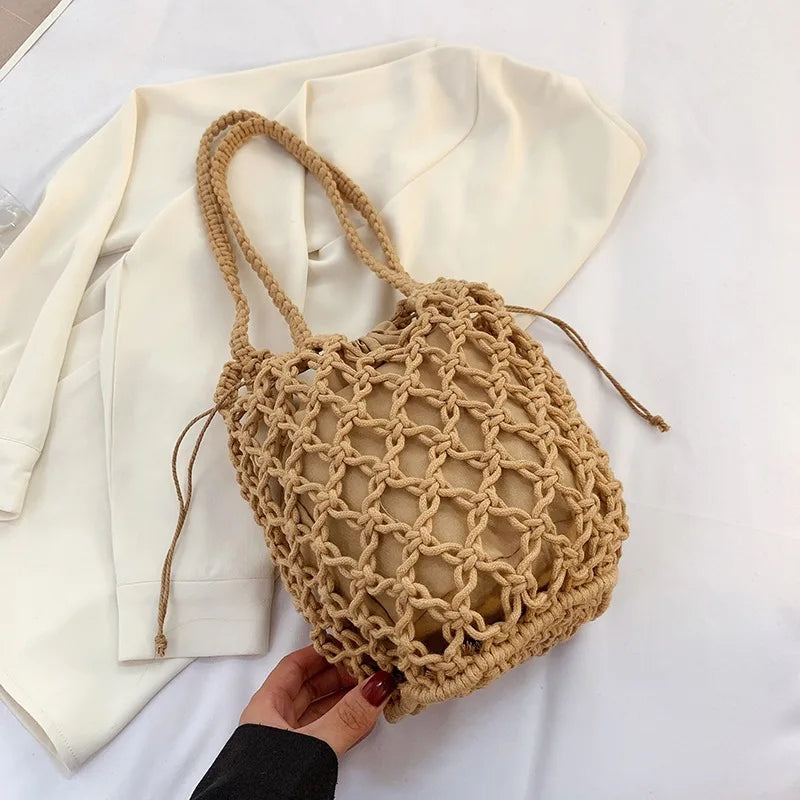 Knitted Bucket Shoulder Bag