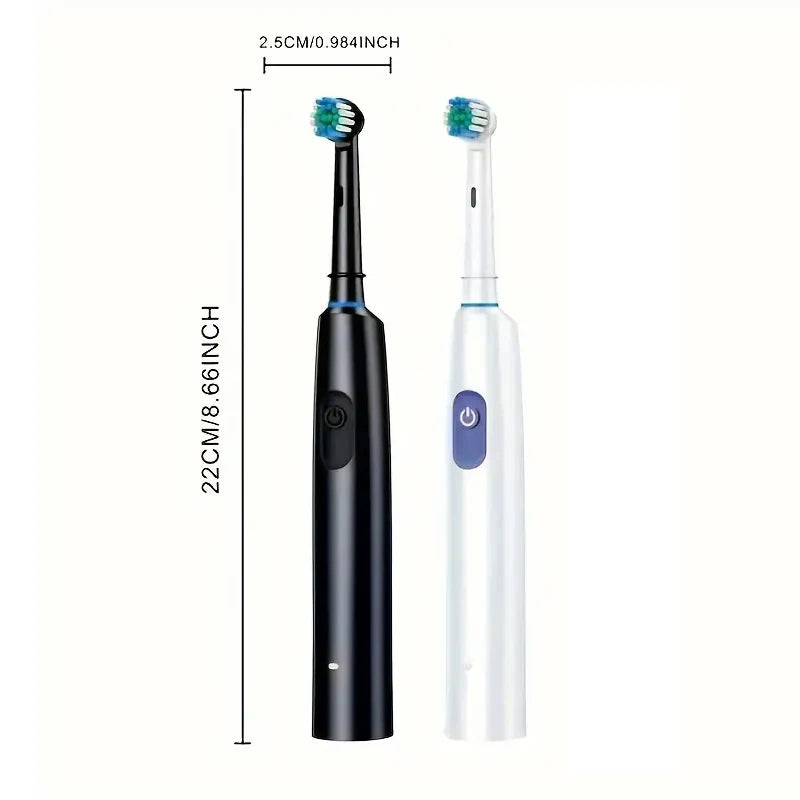 Rechargeable Rotary Electric Toothbrush – Adult with 8 Brush Heads