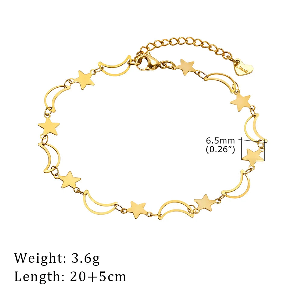 2024 Gold Stainless Steel Layered Anklet for Women