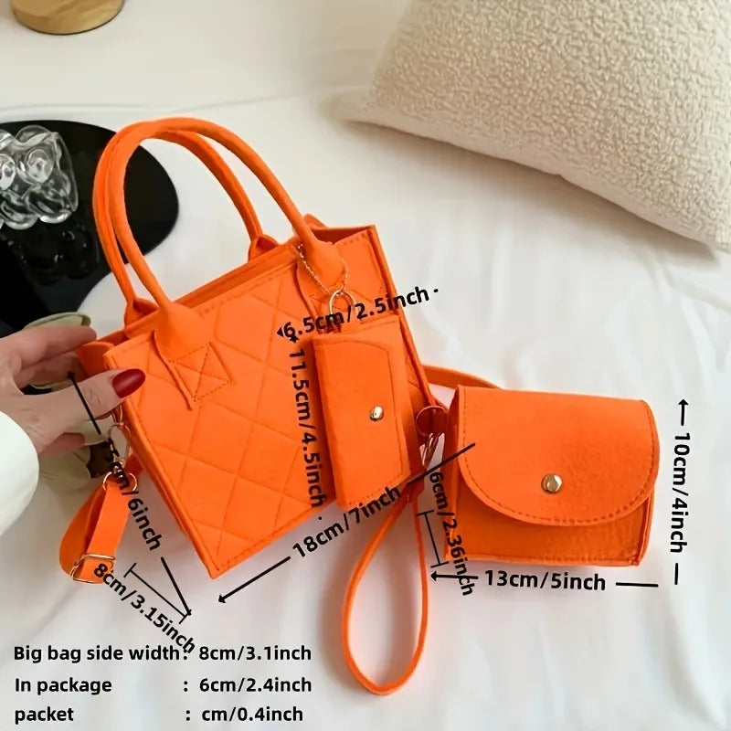 Stylish Solid Color Crossbody & Shoulder Bag Set