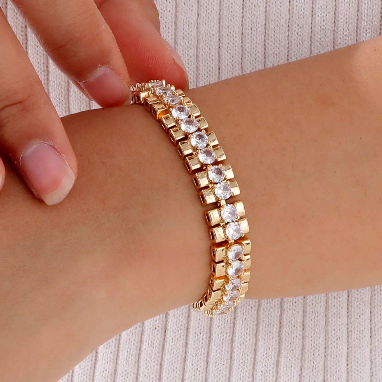 “Gold-Plated Adjustable Bracelet – Stackable Gift”